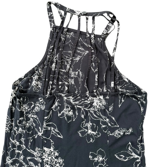 A&F high neck floral gray print maxi dress size large - Picture 10 of 14